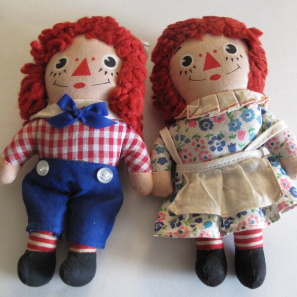 Raggedy Ann and Andy Vintage Dolls Smaller 7"  Knickerbocker