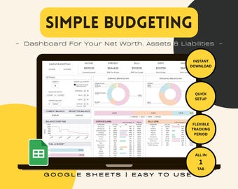 Budget Spreadsheet, Google Sheets Budget, Monthly Budget Planner, Paycheck Budget, Expense Tracker, Savings, Debt Tracker, Financial Planner