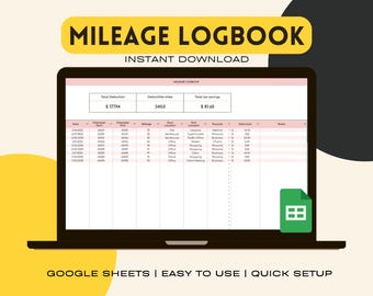 Mileage Log Template Spreadsheet for Google Sheets Log, Mileage Calculator, Mileage Tracker, Small Bussiness Mileage, Travel Chart, IRS Rate