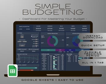 Budget Spreadsheet, Google Sheets Budget, Monthly Budget Planner, Paycheck Budget, Expense Tracker, Savings, Debt Tracker, Financial Planner