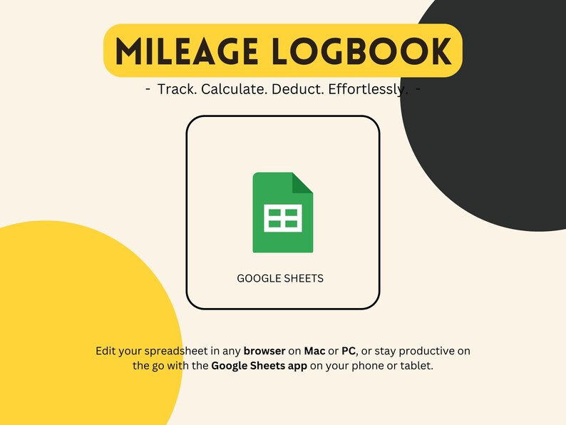 Mileage Log Template Spreadsheet for Google Sheets Log, Mileage ...