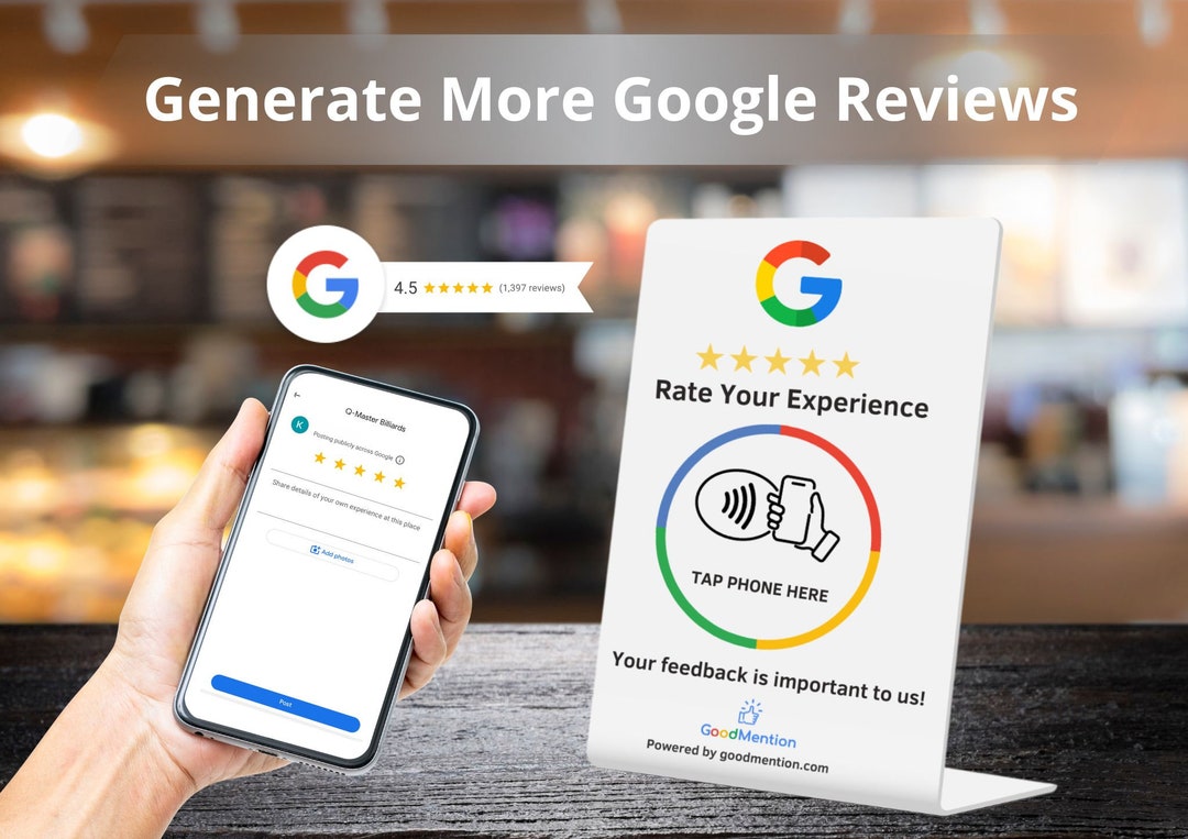 Google Review Stand Tap Phone to Review Get More Google Business ...