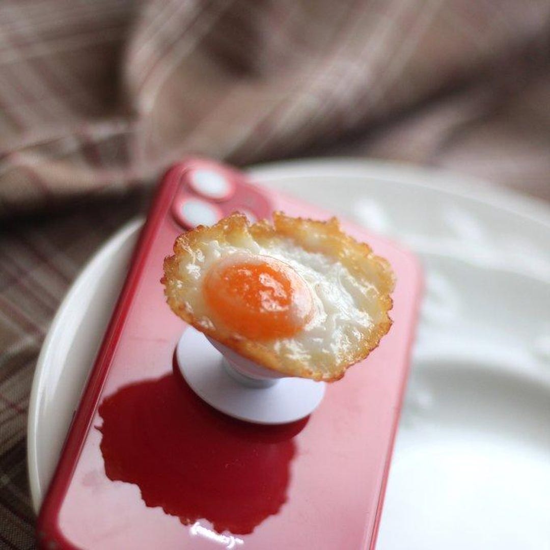 One-month Wait Smartphone Grip: Fairy's Tiny Fried Egg - Etsy