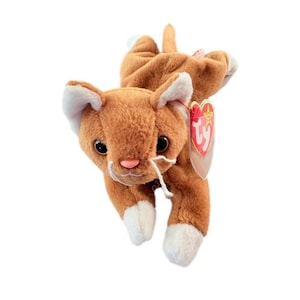 Ty Beanie Baby Nip the Cat Brown 1993 Tag Errors PVC Pellets RARE Retired