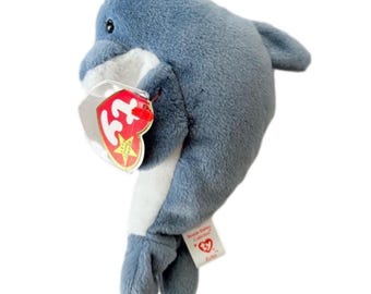 Vintage TY Beanie Baby ECHO delfin pluszowa zabawka kolekcjonerska