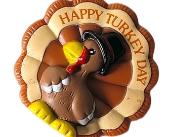 Broszka Vintage Russ Happy Turkey Day na Święto Dziękczynienia