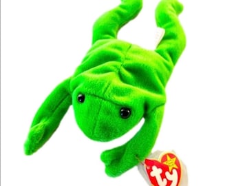 Vintage Ty Beanie Baby Legs the Frog PVC Pellets Kolekcjonerska Rzadka Wycofana