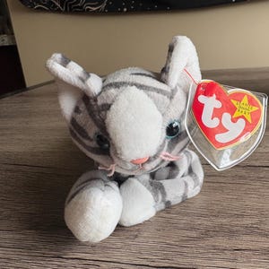 Ty Rare 1ST EDITION Beanie Baby Prance El gato 97 Error múltiple en la etiqueta PVC PELLET