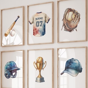 Custom Baseball Poster, Personalized Baseball Jersey, Baseball Print, Boys Bedroom Decor, Baseball Gifts, Baseball Room Decor, Baseball Art
