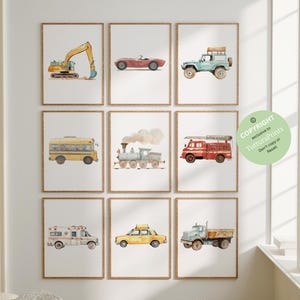 Transport vehicle prints, construction vehicle prints, Boy room wall art, Boy nursery cars decor, Truck prints, Transportation nursery decor