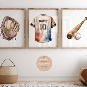 Personalized Baseball Jersey, Custom Baseball Prints, Baseball Wall Art, Boys Bedroom Decor, Baseball Poster Boys Nursery Printable Gift Boy