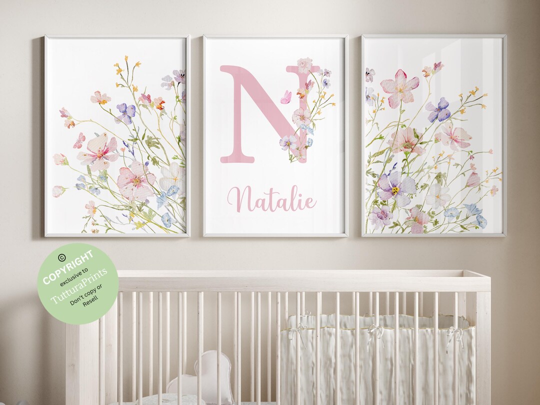Custom Wild Flowers| Wildflowers Prints| Floral Nursery Wall Art, Boho ...
