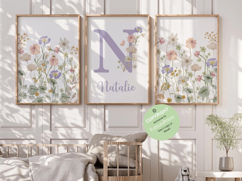 Wildflowers Prints | Custom Wild Flowers| Floral Nursery Wall Art, Boho ...