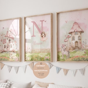 Fairy nursery theme decor, Fairy garden wall art, Personalized name gift, fairy art, girl bedroom decor, girls fairy wall art, fairy decor