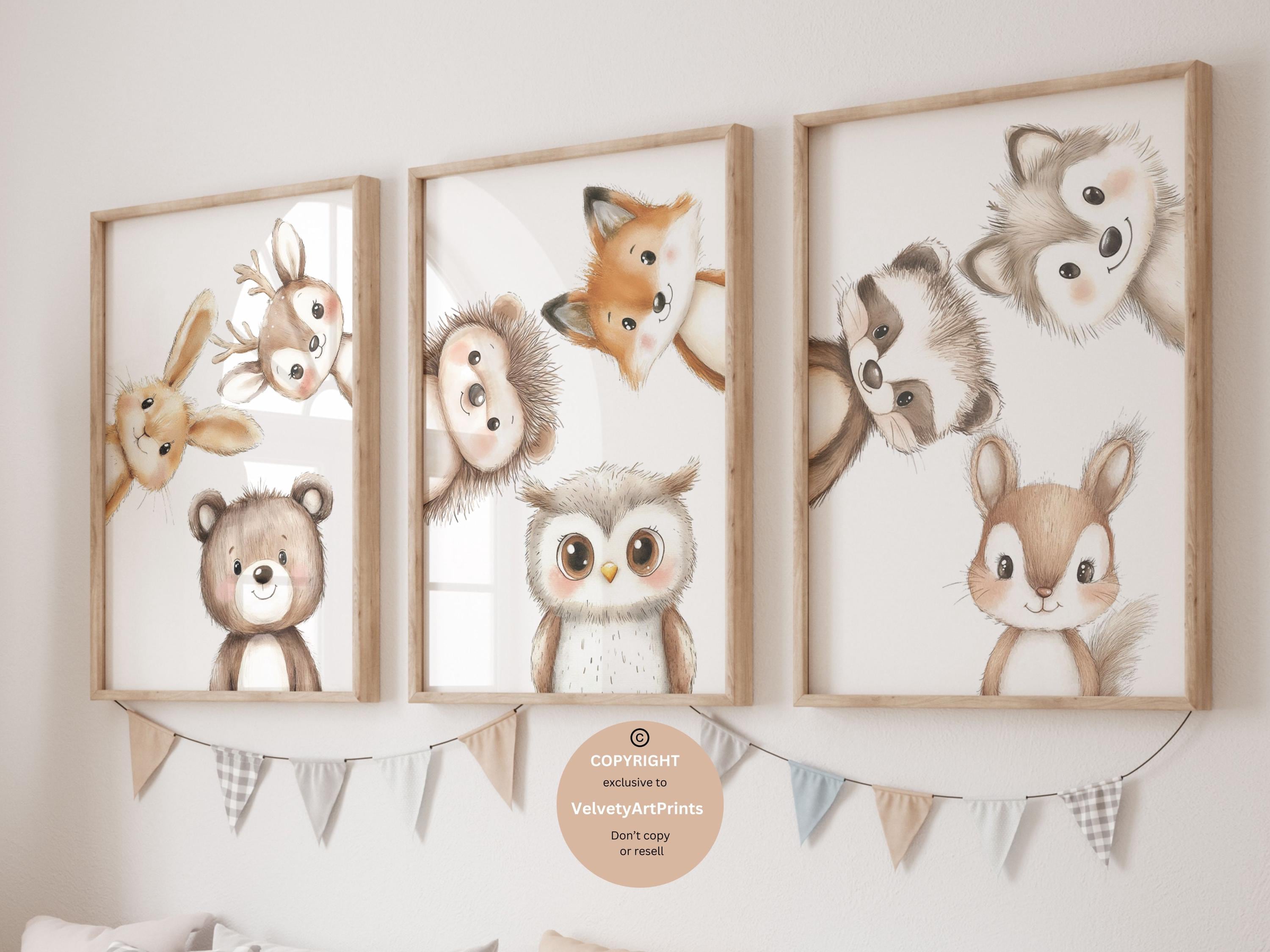 Woodland Animal Prints, Woodland Nursery Wall Art Gift, Boy Nursery ...
