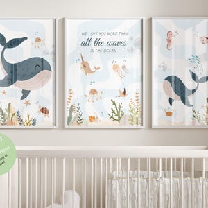 Unter dem Meer Kinderzimmer Drucke, Meerestiere Poster, Walfisch Bild, Wal Bild, Wal Kinderzimmer Bild, Wal Bild, Kinderzimmer Poster