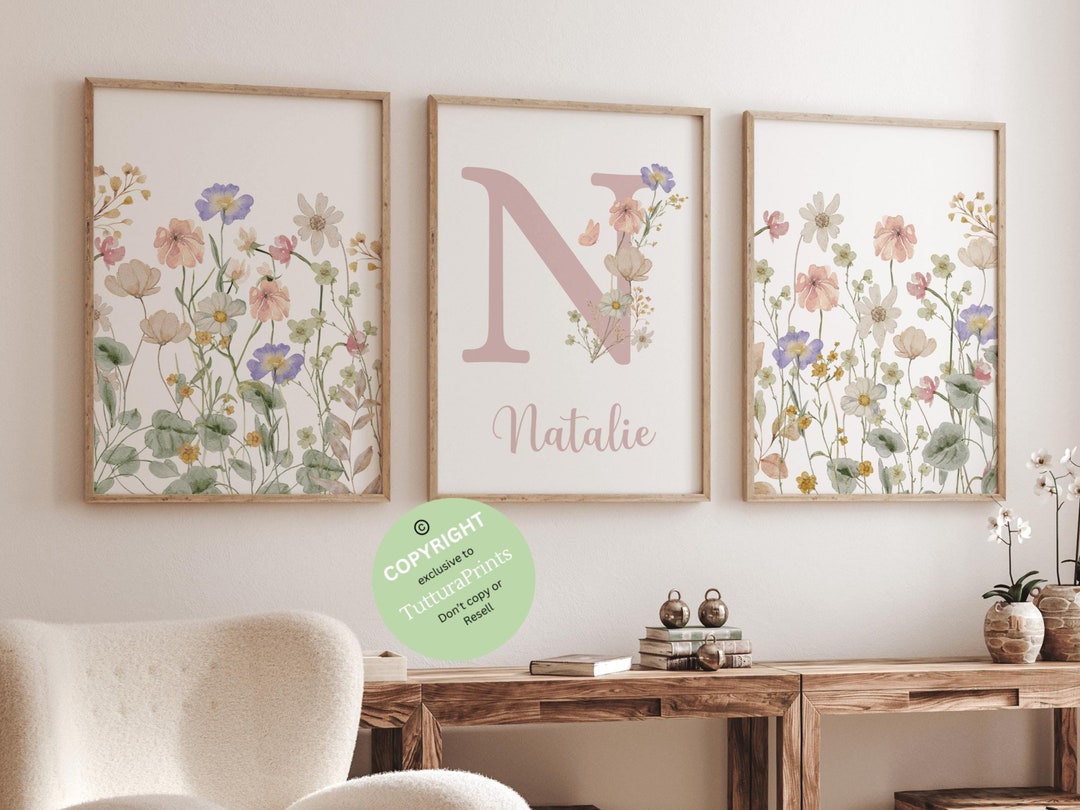 Custom Wild Flowers| Wildflowers Prints| Floral Nursery Wall Art, Boho ...