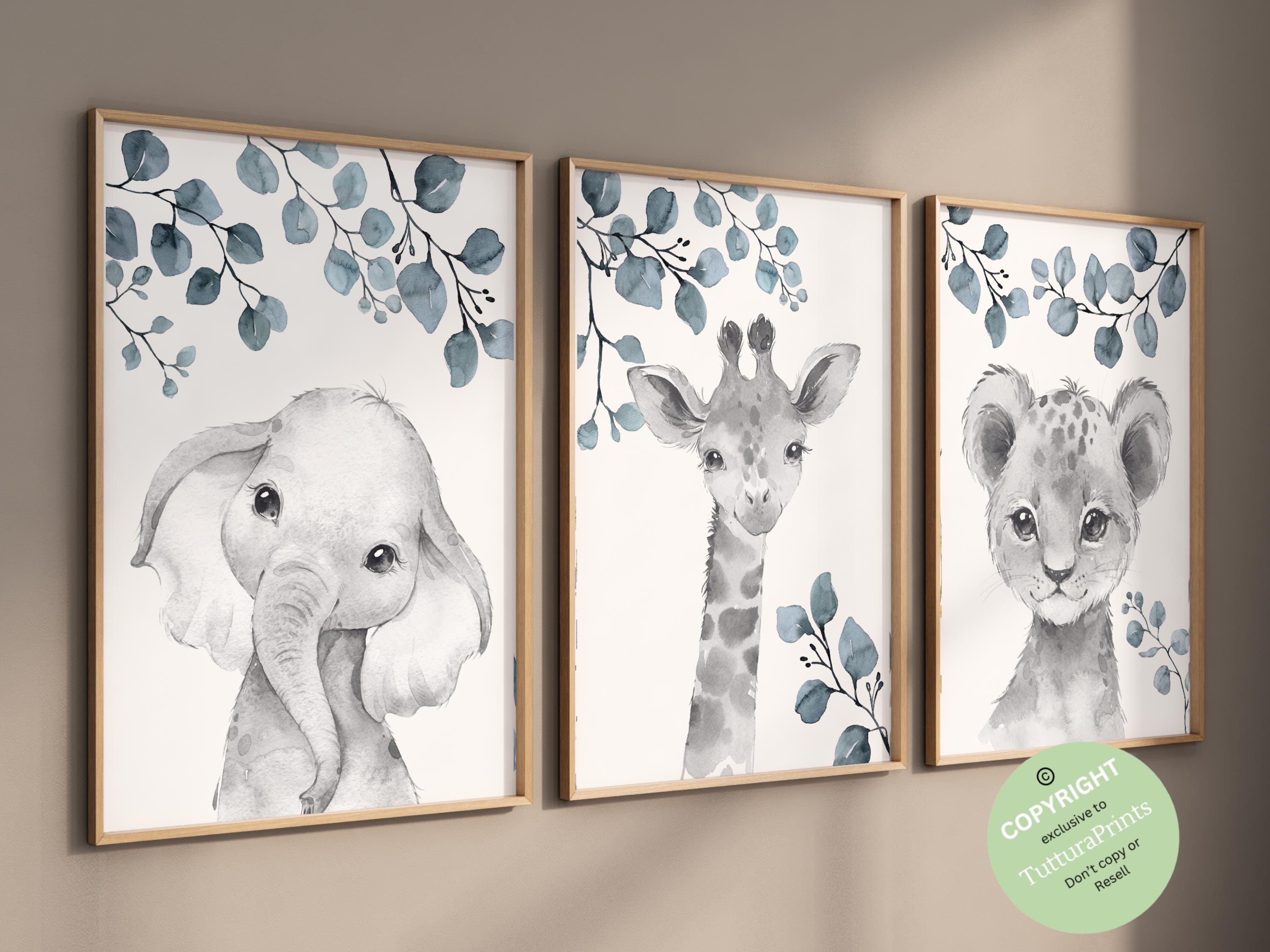 Safari Nursery Decor, Safari Nursery Prints, Nursery Wall Art, Set of 3 ...