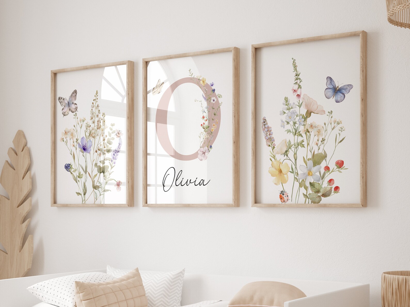 Custom Wildflower Nursery Prints, Floral Name Nursery Wall Art ...