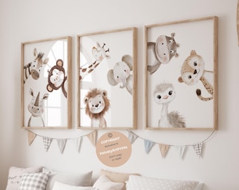 Safari nursery animals, Safari animal prints, Baby safari animals, Jungle nursery, Neutral nursery, Animal nursery, Printable safari animals