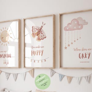 Boho wall art, Rainbow wall art, girl nursery wall art,  rainbow sun nursery, boho rainbow set, boho nursery decor wall art , rainbow poster