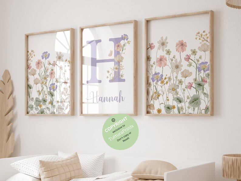Wildflowers Prints | Custom Wild Flowers| Floral Nursery Wall Art, Boho ...