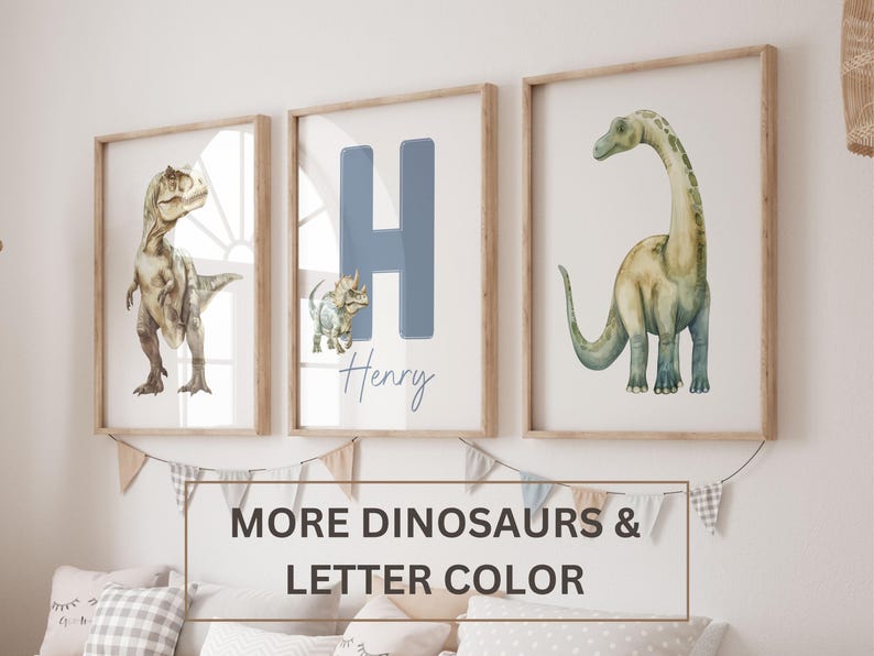Dinosaur Prints, Set of 3 Dinosaur Posters,  Dinosaur Wall Art, Watercolor Dinosaur Nursery, T-Rex Print, Triceratops, Brontosaurus, Boy Room,dinosaur poster, dinosaur bedroom, dinosaur art print, dinosaur nursery, baby boy nursery, kids room dinosaur, boy room decor, nursery boy prints, dinosaur wall art, dinosaur gift,toddler wall art, toddler room decor, dinosaur playroom