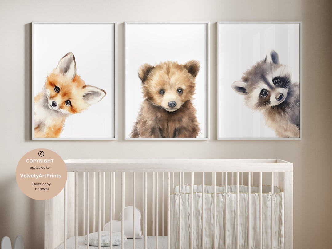 Woodland Nursery Prints Baby Room Decor, Woodland Nursery Wall Art Gift ...