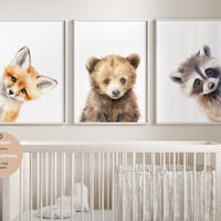 Printable Forest Nursery Wall Art Set of 3, Custom Woodland Nursery ...