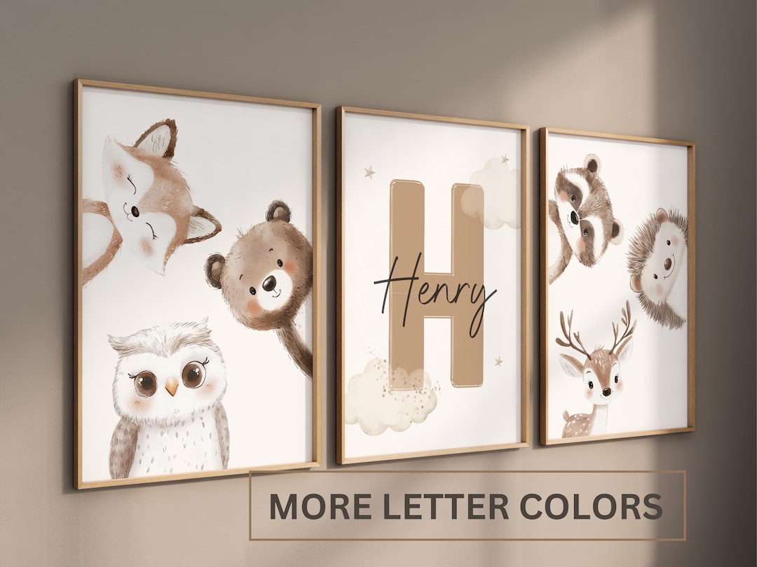 Woodland Animal Prints, Woodland Nursery Wall Art Gift, Boy Nursery ...