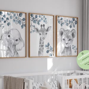Safari Nursery Decor, Safari Nursery Prints, Nursery Wall Art, Set of 3 ...