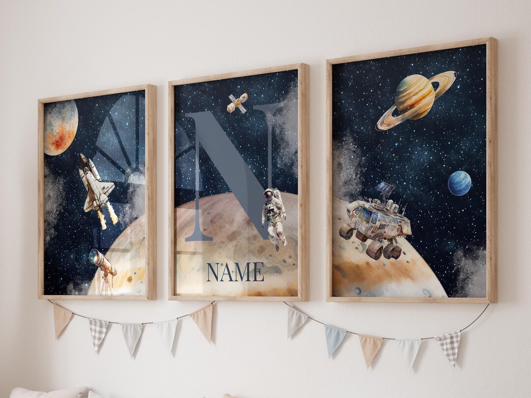 Space Kids Room Decor, Astronaut Planets Wall Art, Space Prints, Outer ...