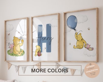 Decorazione murale per la cameretta dei bambini di Winnie the Pooh, decorazione murale classica di Winnie the Pooh, set di 3, decorazione murale classica per bambini di Pooh, decorazione murale per la cameretta dei bambini