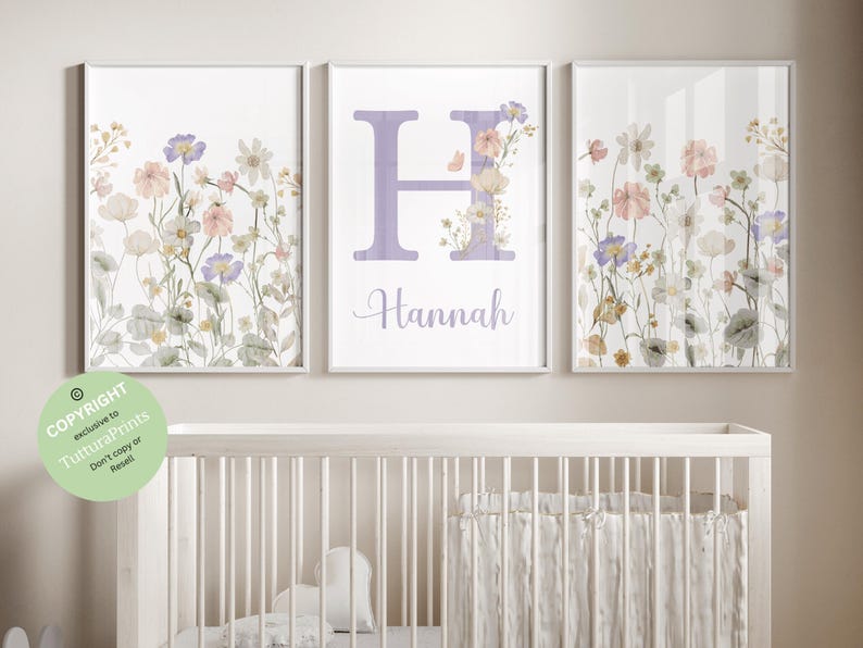 Wildflowers Prints | Custom Wild Flowers| Floral Nursery Wall Art, Boho ...