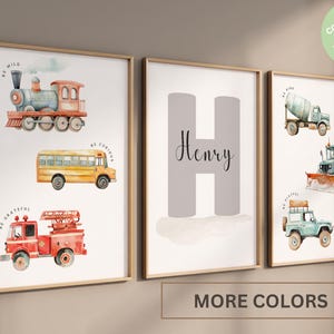 Transportation nursery decor, construction vehicle prints, Transport vehicle prints, Boy room wall art, Boy nursery cars decor, Car nursery