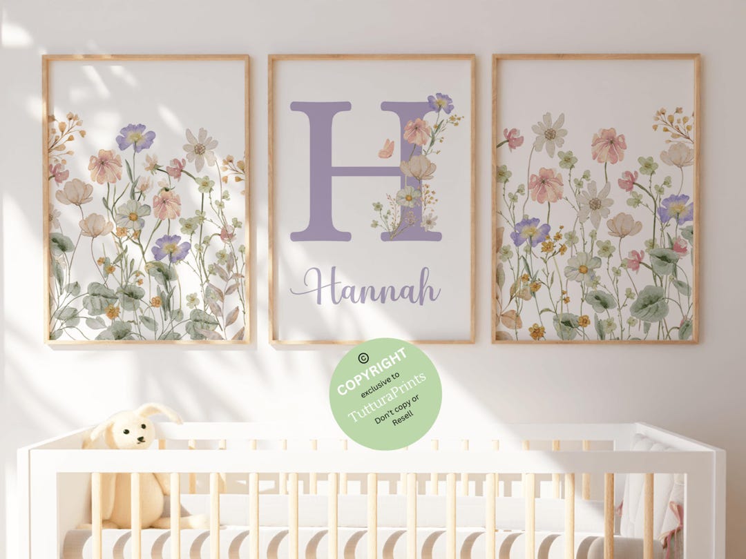 Wildflowers Prints | Custom Wild Flowers| Floral Nursery Wall Art, Boho ...