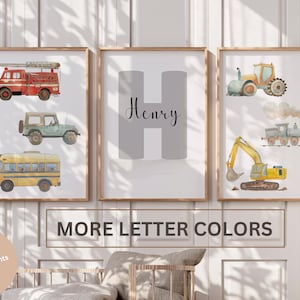 Transport vehicle prints, Transportation nursery decor, construction vehicle prints, Boy room wall art, Boy nursery cars decor, Car nursery