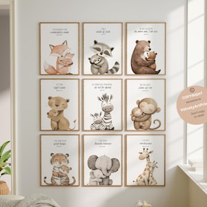 Christian nursery wall art, Bible verse nursery, Animal prints, Scripture nursery, Plush animals, Baby animal prints, Safari nursery decor