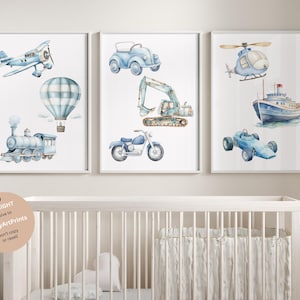 Transportation nursery decor, construction vehicle prints, Transport vehicle prints, Boy room wall art, Boy nursery cars decor, Truck prints