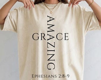 Amazing Grace Png Designs for Christians | Ephesians 2: 8-9 Bible Verse Prints | Scriptures Png | Faith Based Printables for Pod Shirt