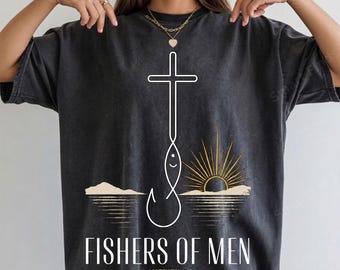 Fishers of Men Png Mattew 4:19 | Cross Fish Hook | Minimalist Christian Png  for Men and Women of God | Called To Serve