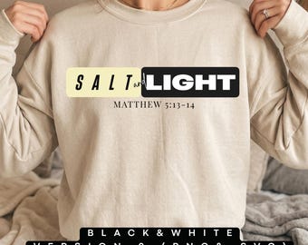 Salt and Light Png Tee | Christianity Gifts Png for Her/Him | Bible Verse Png Bundle Download | Scripture Png