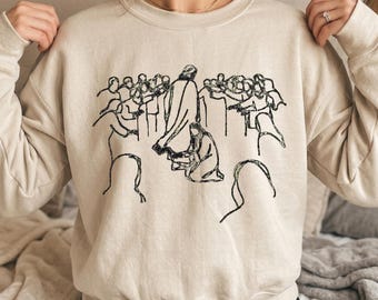 Woman Touches Jesus Garment PNG | Christian Faith Png | The Bleeding Woman in The Bible Art