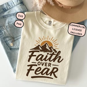 Glaube über Angst SVG, Glaube über Angst PNG, Boho Christian Png, Glaube Png, Christian Png, Religiöser Png, Schrift Png, Bibel Vers Png