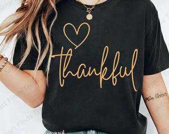 Thankful Png Bundle Calligraphy with Heart | Thanksgiving Png Designs Decor |  Thankful And Blessed Png | Grateful, Thankful, Blessed