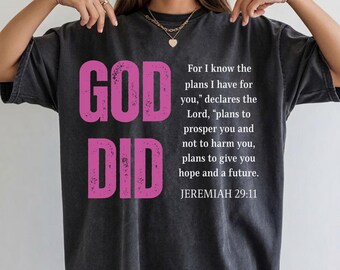 Jeremiah 29:11 PNG | God Did Bible Verse | For I Know The Plans | Minimalist Christian Bundle | 4 Color Faith Png Designs