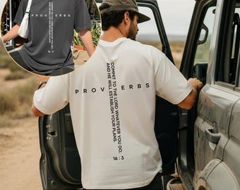 Proverbs 16:3 PNG Bible Verse Design | Commit to the Lord Scripture | Christian Shirt Design | Faith Based Print | Minimalist Faith Qoute