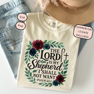 Psalm 23 Png, The Lord Is my Shepherd I Shall Not Want, Psalm 23 Print, Psalm 23 Svg, Psalm 23 Art, Christian Png, Faith Png, Bible Png