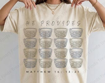 He Provides PNG SVG| Jesus Feeds The 5000 | Basket Of Provision Pattern | Matthew 14:13-21 | Christian Abstract Art SVG, Bible Miracle Story