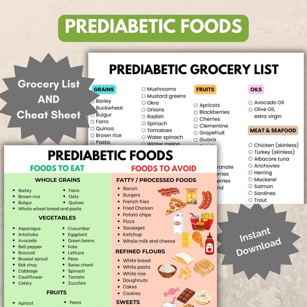 Prediabetes Diet Plan Printable - Etsy